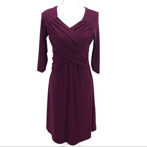 B Slim Petite Purple V Neck Shapewear Dress Sz MP